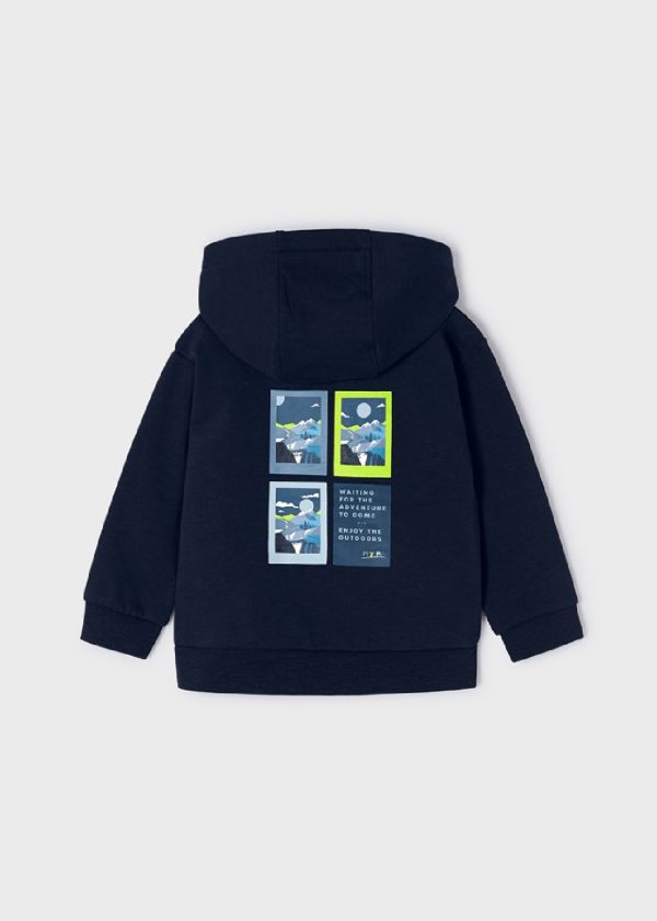 MAYORAL Felpa blu con cappuccio stampata Better Cotton bambino 04427 BLU NOTTE - immagine 3