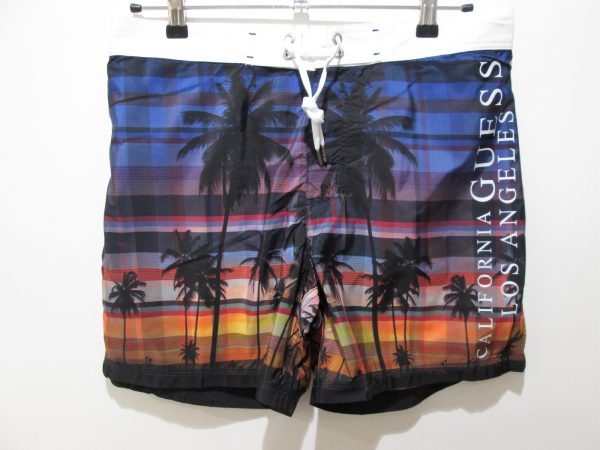 GUESS boxer sunset F82T05 men short beachwear costume mare FLORAL PALM JET BLAC