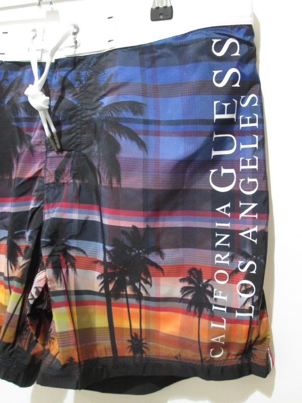 GUESS boxer sunset F82T05 men short beachwear costume mare FLORAL PALM JET BLAC - immagine 2