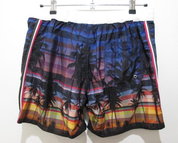 GUESS boxer sunset F82T05 men short beachwear costume mare FLORAL PALM JET BLAC - immagine 3