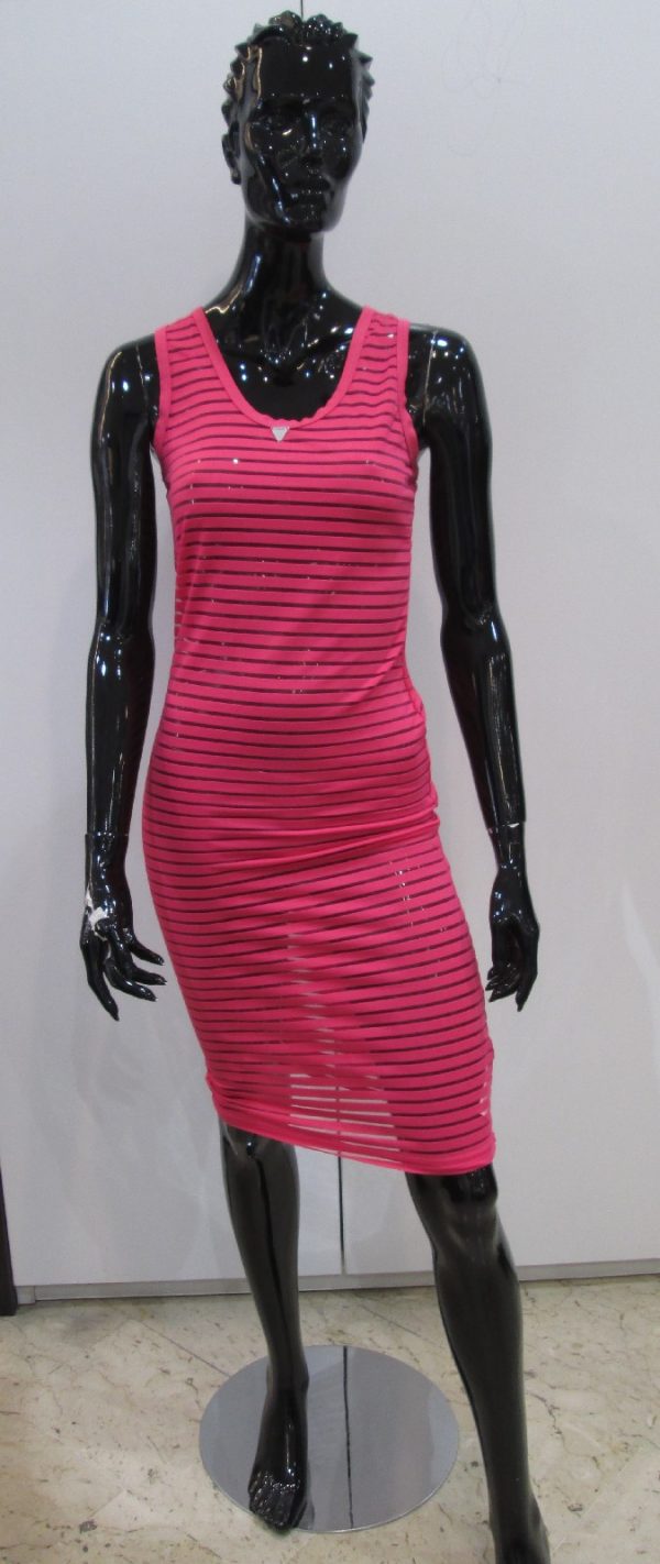 GUESS Abito Copricostume Rosa rigato trasparente O82I03 SWEET THANG