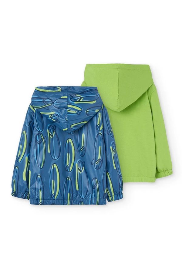 BOBOLI Parka reversibile per bambino con stampa in blu e verde 531009 STAMPATO - immagine 5