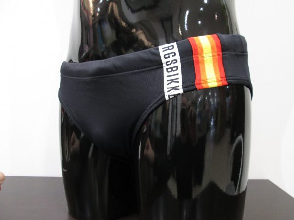 BIKKEMBERGS Slip mare costume uomo tinta unita nero men's briefs B6S3022