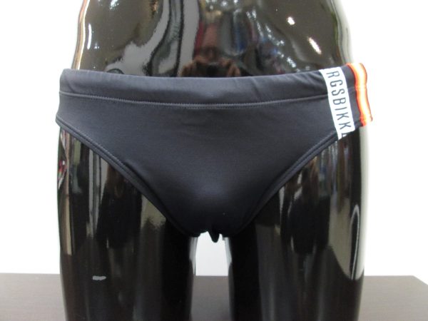 BIKKEMBERGS Slip mare costume uomo tinta unita nero men's briefs B6S3022 - immagine 2