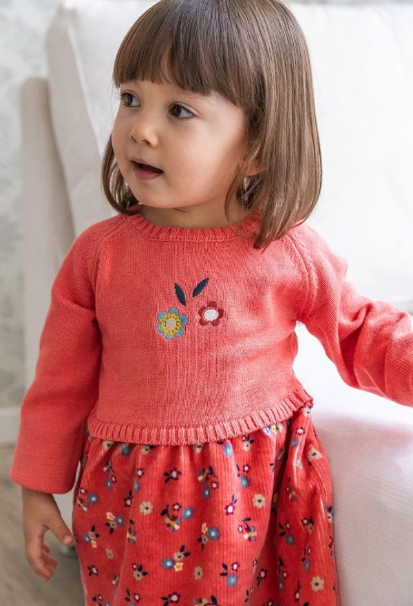 BOBOLI Abito rosa con fiori per neonati 132040 CORALLO - immagine 5