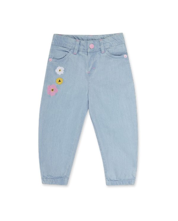 Tuc Tuc pantalone jeans ricamato, elastico interno regolabile tiny critters 11349787 BLU