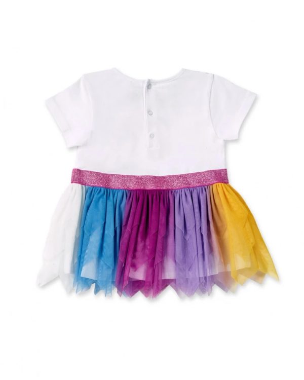 Tuc Tuc Abito da bambina in maglia di tulle bianco WHITE - immagine 4