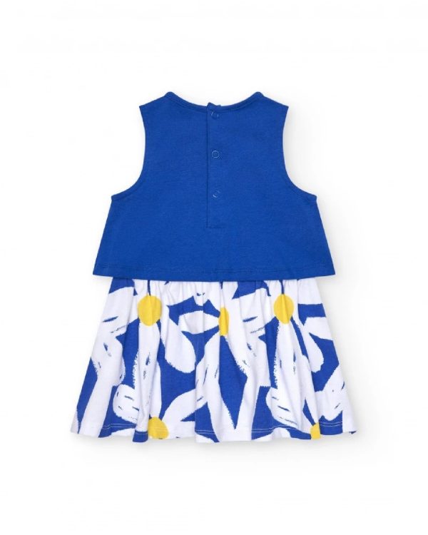 Tuc Tuc Vestito senza maniche per bambina blu con fiore e gonna di margherite 11389595 BLUE - immagine 3