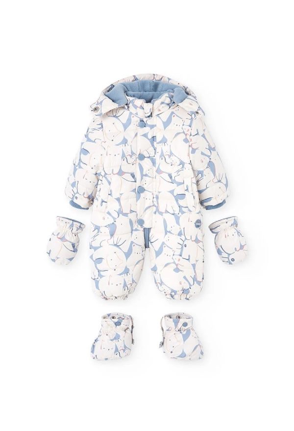 BOBOLI Tuta tecnica eskimo neonato animali blu 142004 STAMPATO