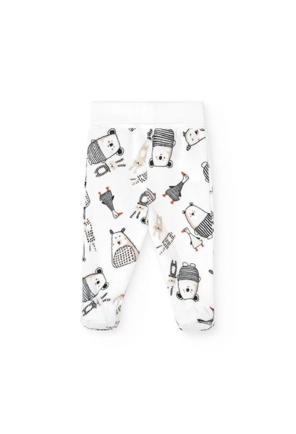 BOBOLI Completo neonato ciniglia animali bianco 122072 STAMPATO - immagine 4