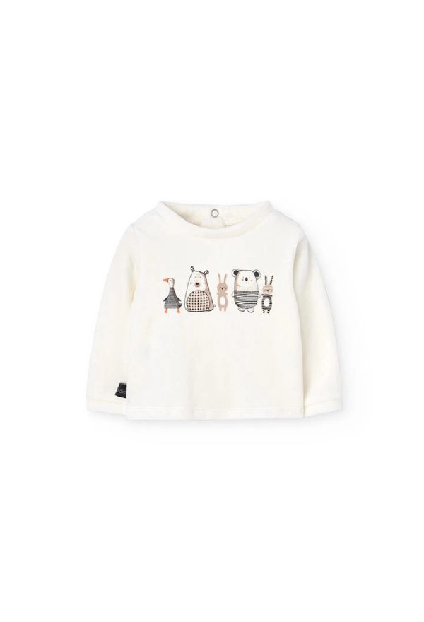 BOBOLI Completo neonato ciniglia animali bianco 122072 STAMPATO - immagine 6