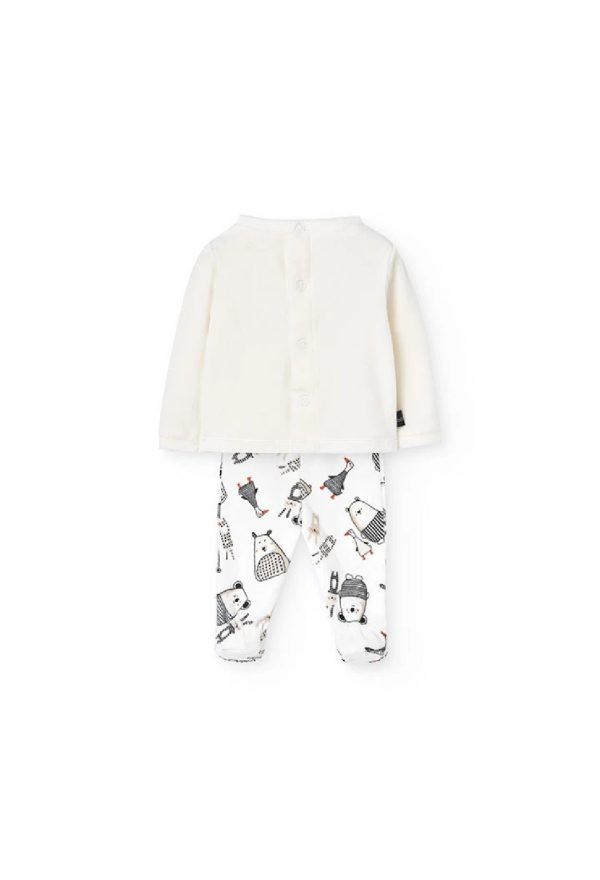 BOBOLI Completo neonato ciniglia animali bianco 122072 STAMPATO - immagine 7