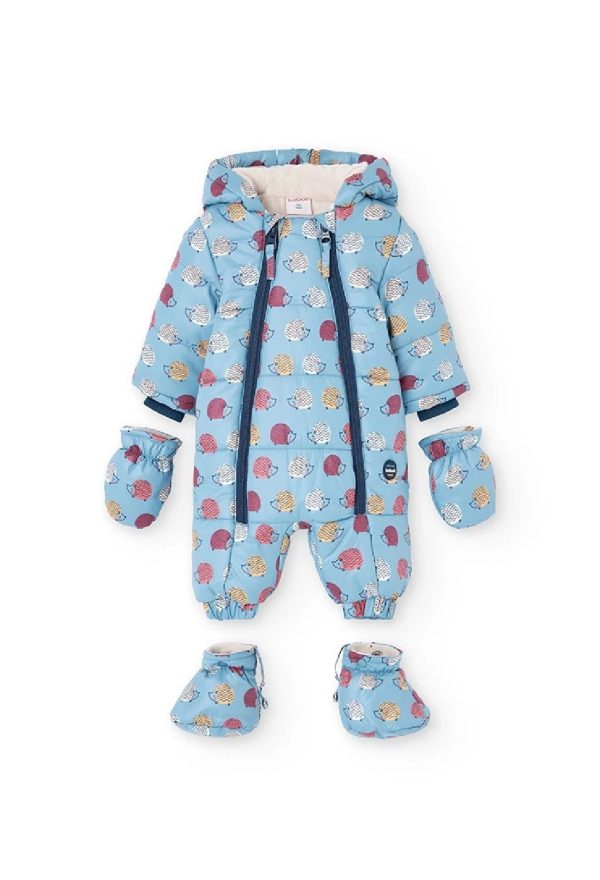 BOBOLI Tuta tecnica eskimo neonato animali blu 132006 STAMPATO
