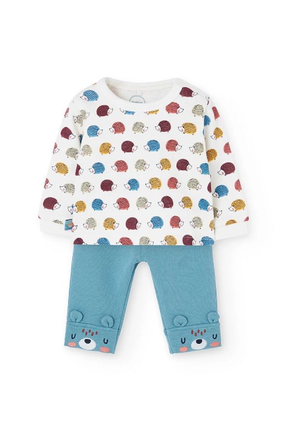 BOBOLI Completo per neonato in maglia con ricci 132185 STAMPATO