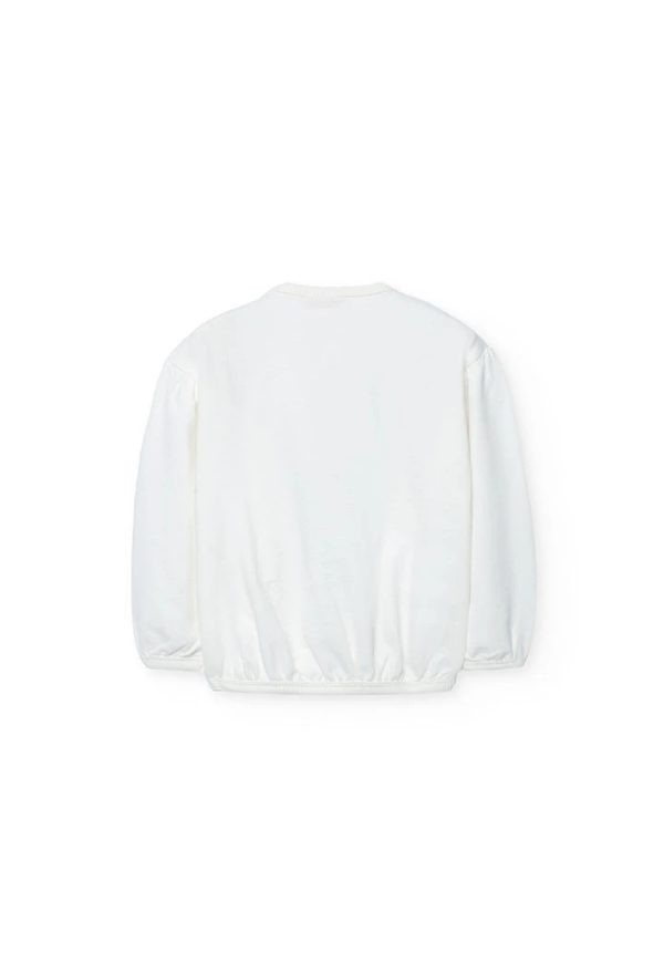 BOBOLI Felpa bambina punto bianco stampato OFF WHITE - immagine 4