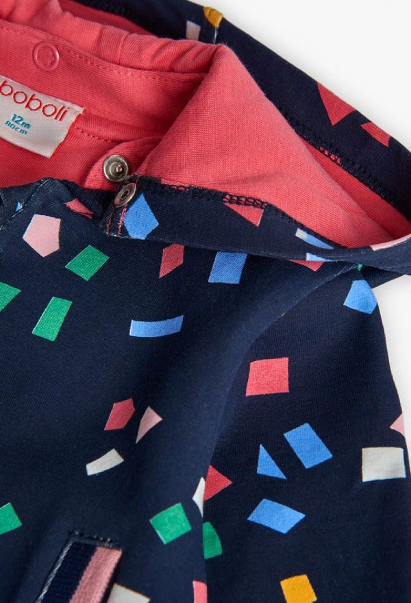 BOBOLI Giacca bambina felpa con cappuccio staccabile STAMPATO - immagine 2