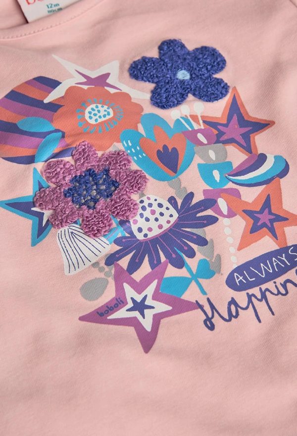 BOBOLI Maglietta bambina in tessuto rosa fiori 222017 PINK - immagine 2