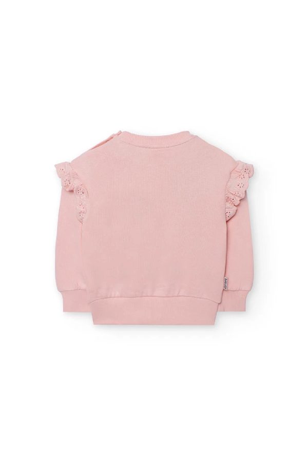 BOBOLI Felpa bambina in pelfa rosa con fiori 222062 PINK - immagine 6