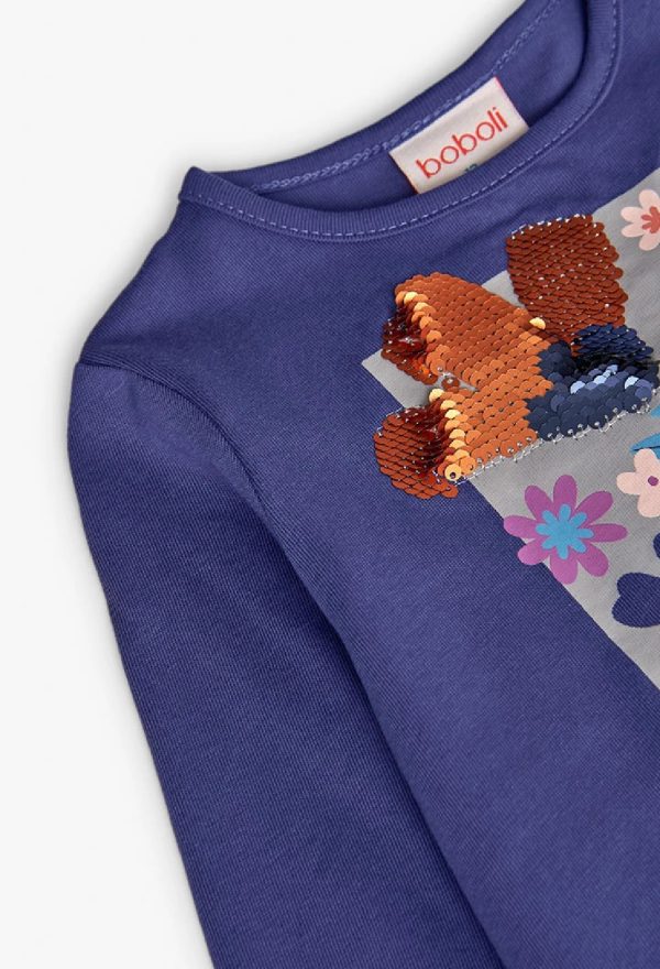 BOBOLI Maglietta bambina in maglia lilla con fiori UVA - immagine 4