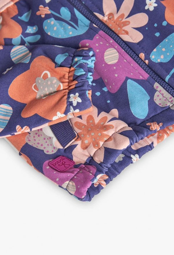 BOBOLI Giacca bambina in felpa a fiori con cappuccio removibile STAMPATO - immagine 3