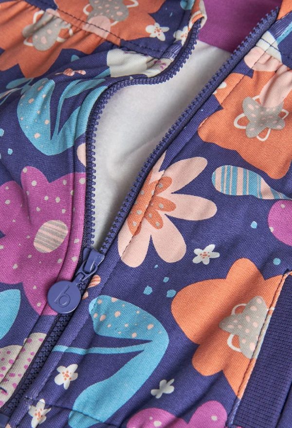 BOBOLI Giacca bambina in felpa a fiori con cappuccio removibile STAMPATO - immagine 4