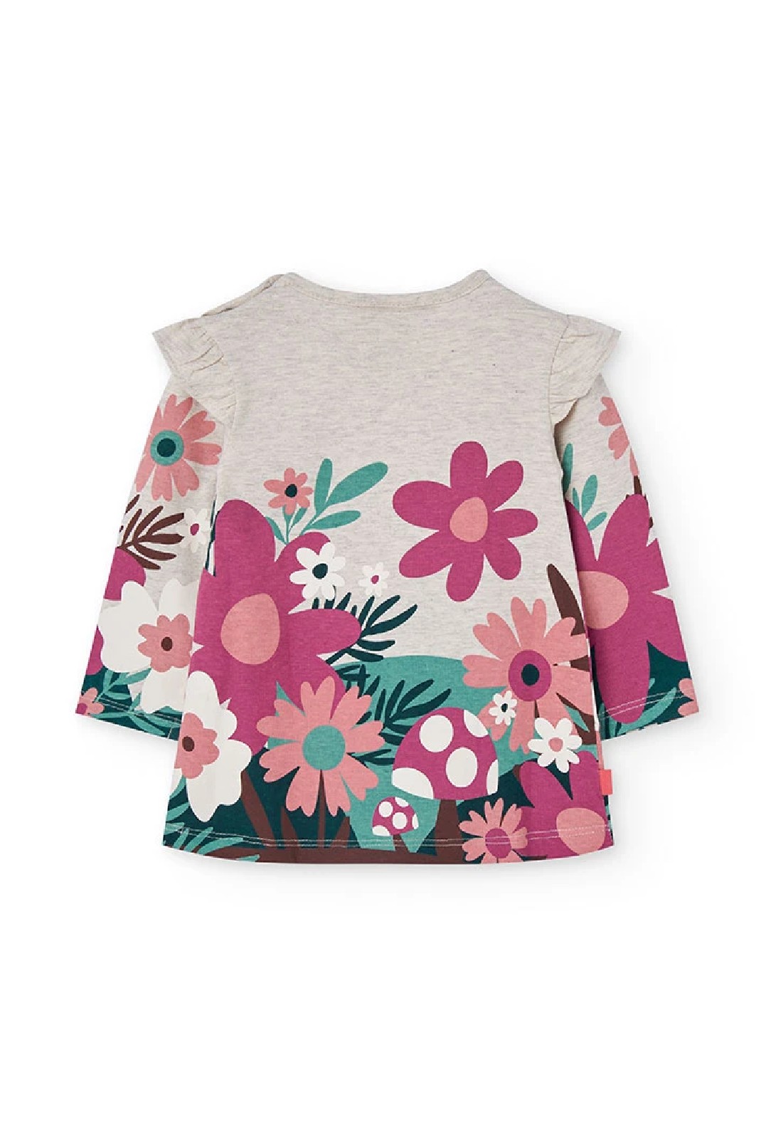 BOBOLI Abito in maglia beige con fiori 232063 - immagine 4