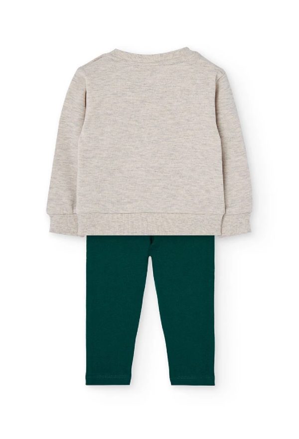 BOBOLI Completo bambina in felpa beige e verde - immagine 5