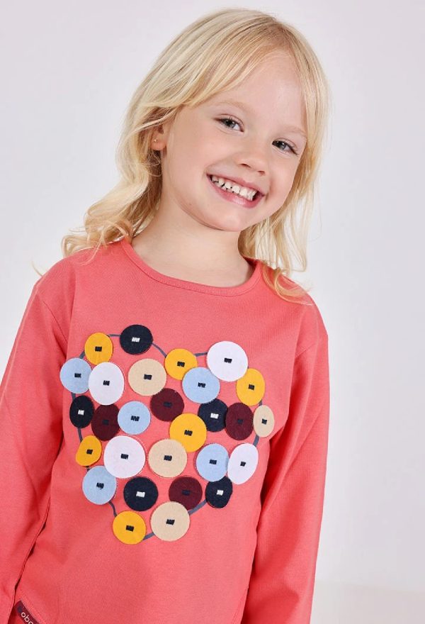 BOBOLI Maglietta bambina in cotone rosa 240008 CORALLO - immagine 2
