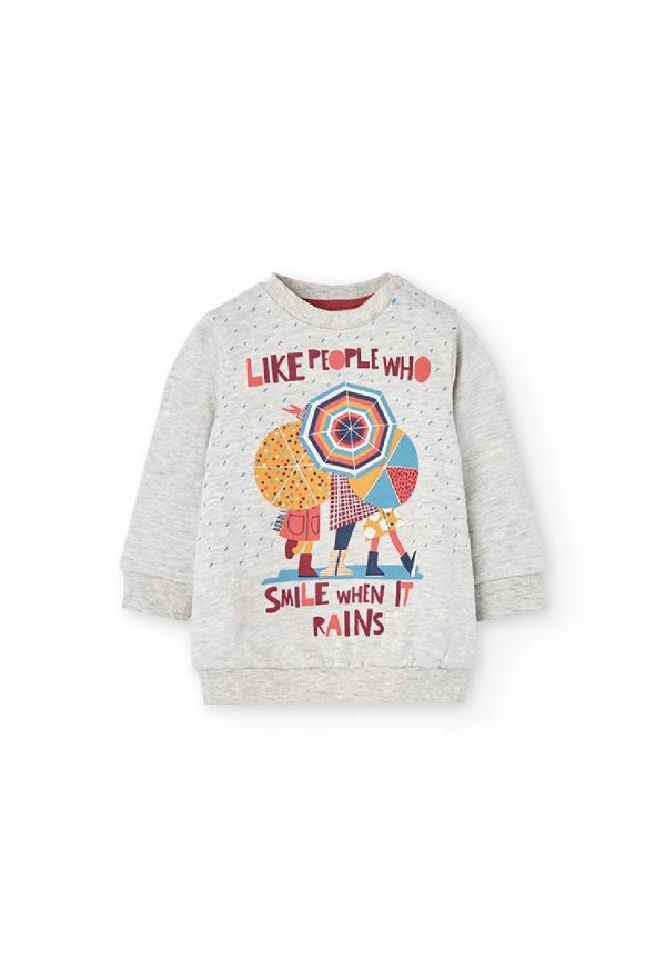 BOBOLI Completo bambina in maglia grigia stampata ECRU - immagine 5