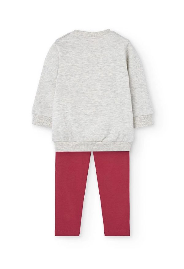 BOBOLI Completo bambina in maglia grigia stampata ECRU - immagine 6