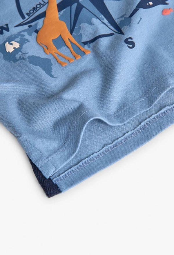 BOBOLI Maglietta bambino in cotone grigio con bussola BRUMA - immagine 3