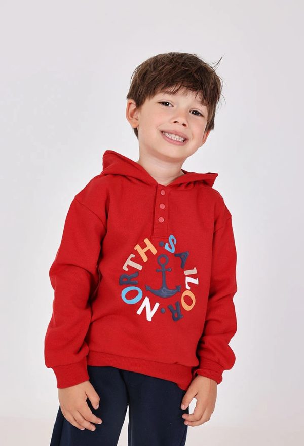 BOBOLI Completo bambino in maglia cappuccio granata 322085 granate - immagine 3
