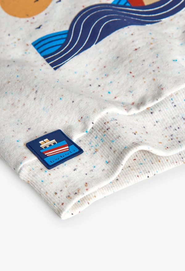 BOBOLI Felpa bambino di spugna bianco faro sole 322108 OFF WHITE - immagine 2