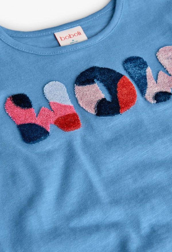 BOBOLI Maglietta bambina in cotone caldo blu 432043 AZZURRO - immagine 5