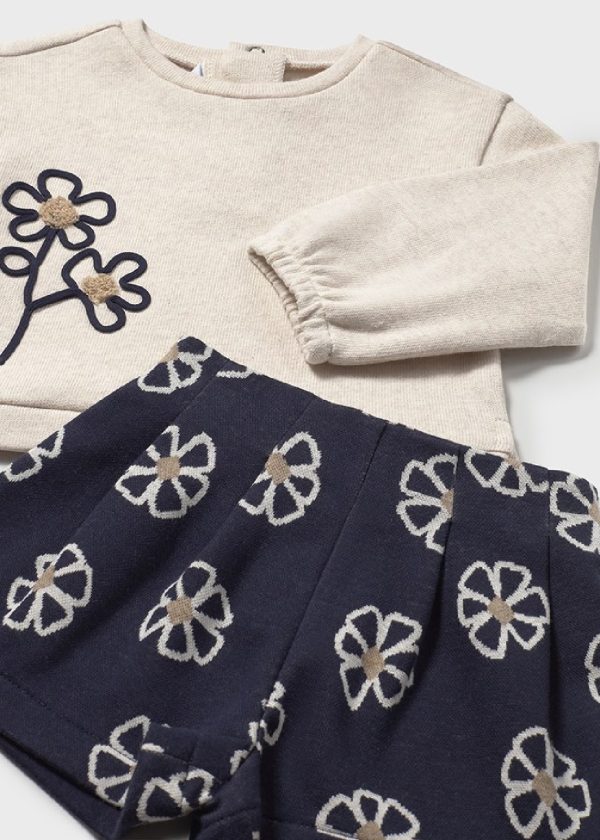 MAYORAL Completo pantaloncino fiori neonata MARINO - immagine 2