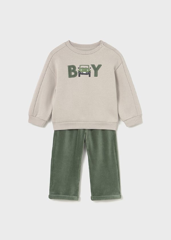 MAYORAL Completo pantalone e felpa neonato baby Abete
