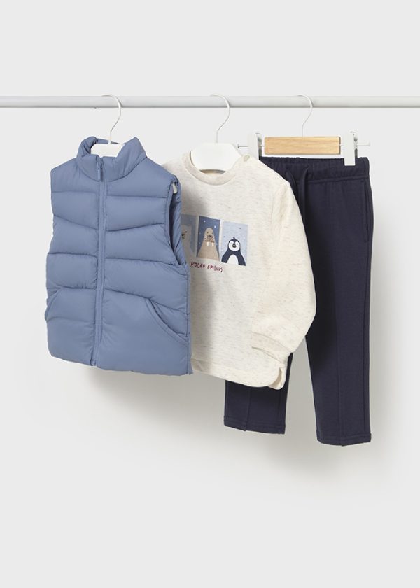 MAYORAL Completo con gilet 3 pezzi neonato baby Iceberg