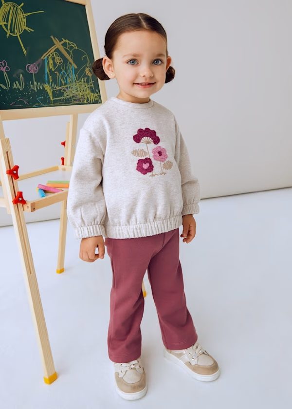 MAYORAL Completo leggings a zampa e felpa neonata ROSATO