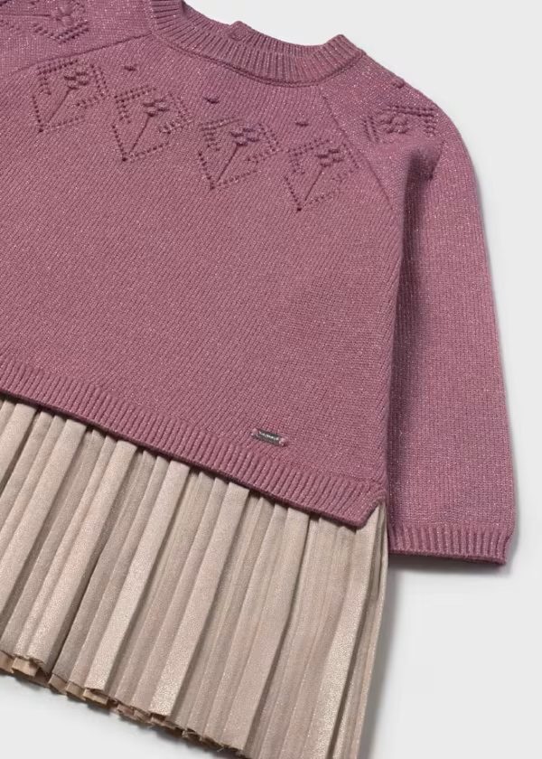 MAYORAL Vestito combined in maglia neonata Rosato scu - immagine 3