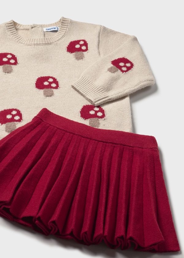 MAYORAL Completo gonna tulle e felpa bambina ROSSO - immagine 2