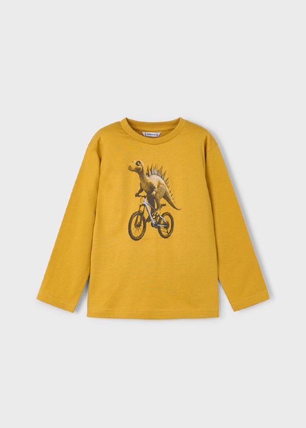 MAYORAL Maglietta dinosauri bambino cotone caldo MOSTARDA