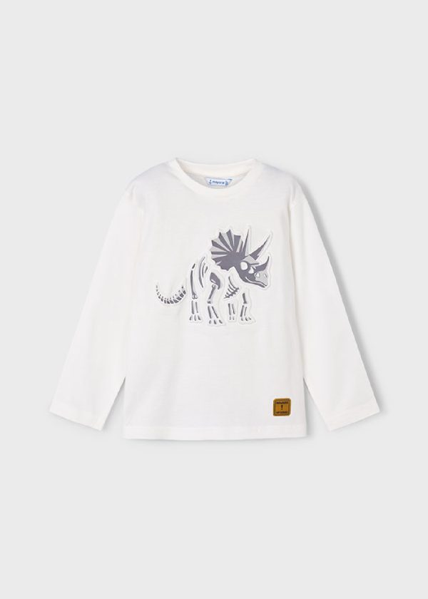 MAYORAL Maglietta dinosauro rilievo bambino panna