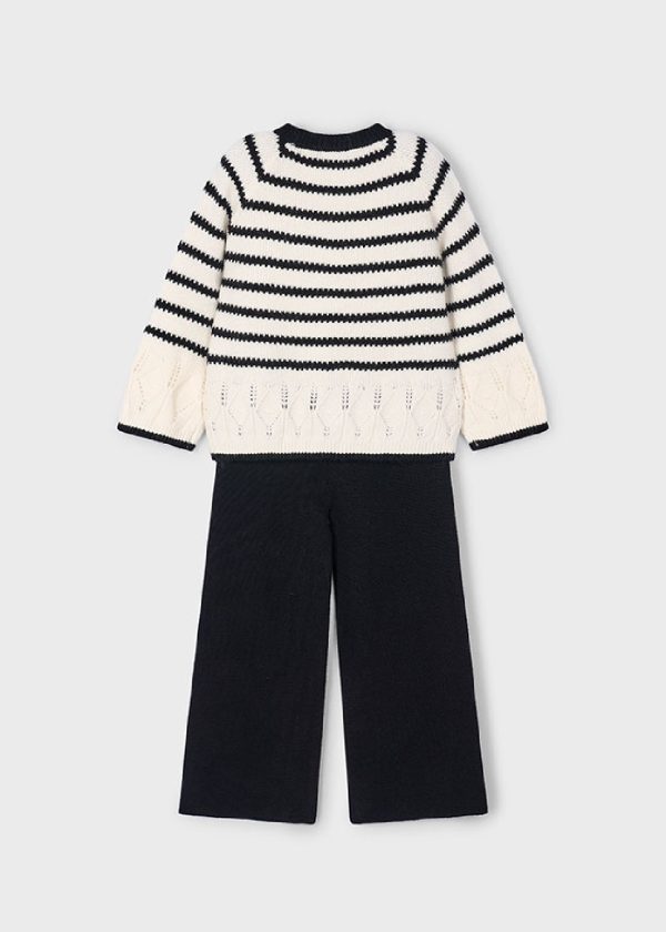 MAYORAL Completo pantalone e magione righe bimba NERO - immagine 4