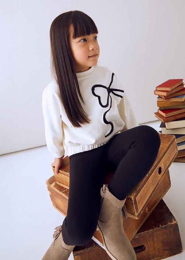 MAYORAL Completo leggings e felpa fiocco bambina NERO - immagine 2