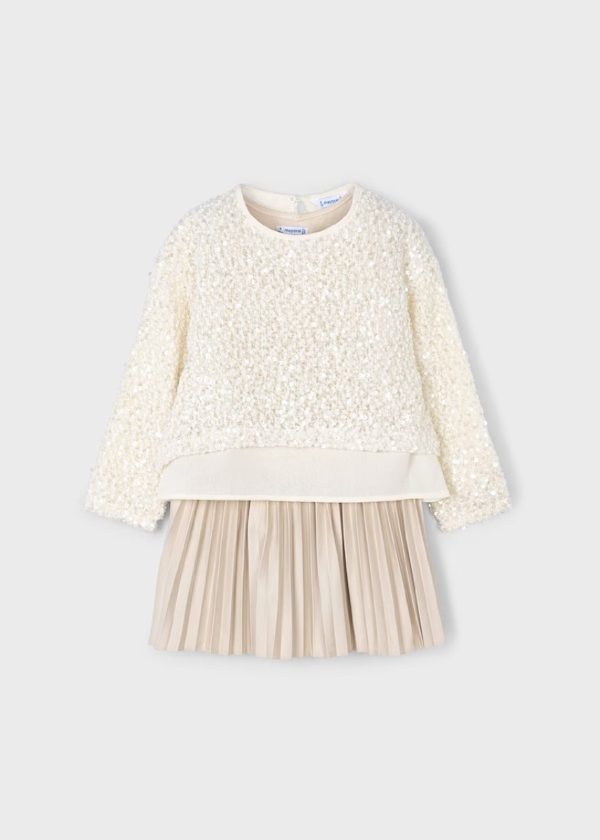 MAYORAL Vestito combined lustrini bambina SABBIA