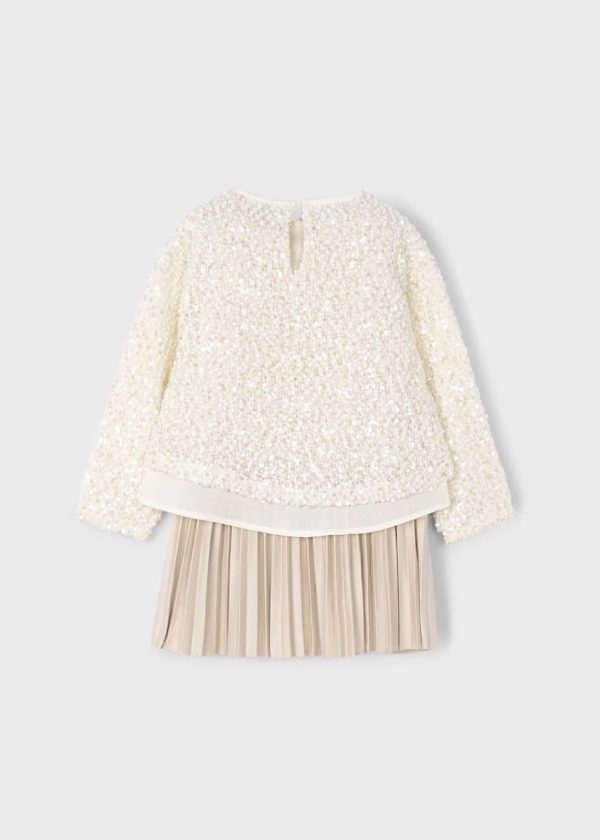 MAYORAL Vestito combined lustrini bambina SABBIA - immagine 4