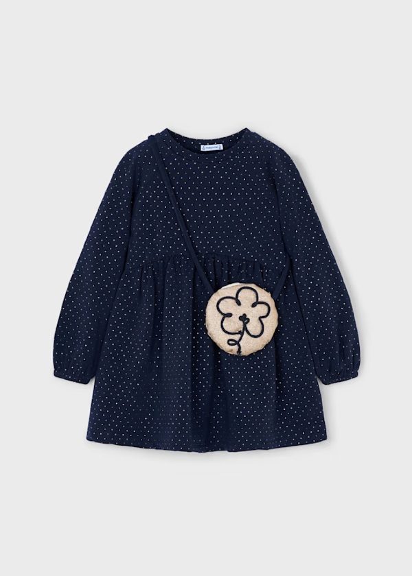 MAYORAL Vestito felpa con borsa bambina 4926 MARINO