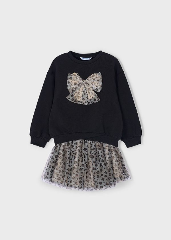 MAYORAL Completo gonna tulle e felpa bambina NERO