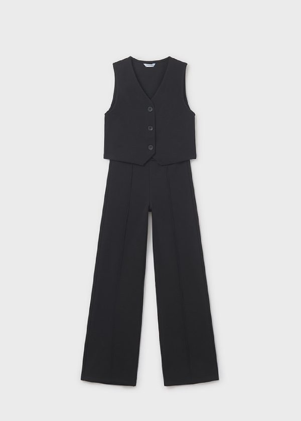 MAYORAL Completo pantalone e gilet ragazza nero