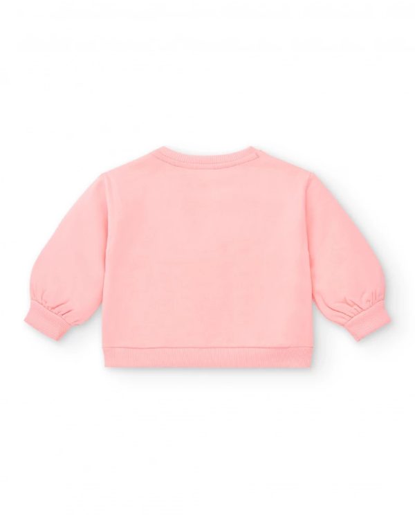 Tuc Tuc Felpa rosa con motivo a luna e paillettes per bambina della collezione Cosmic Girl PINK - immagine 4